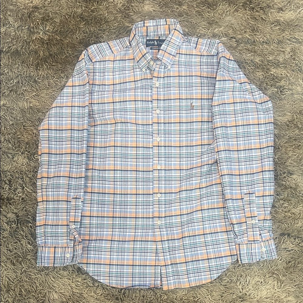 Polo by Ralph Lauren: Blue and Orange Plaid Shirt